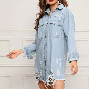 Denim shirt dress long sleeve